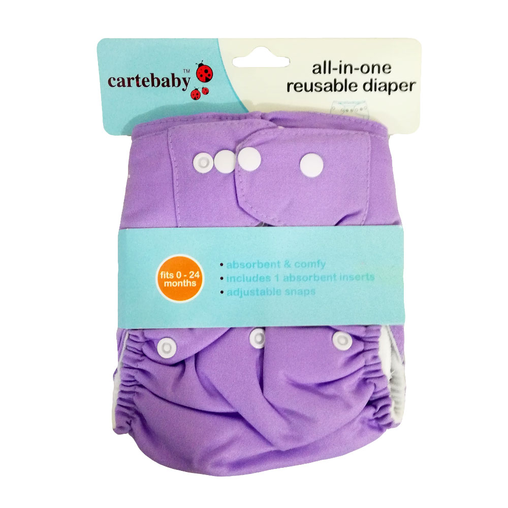 Baby Washable Cloth Diaper – Purple, Cartebaby