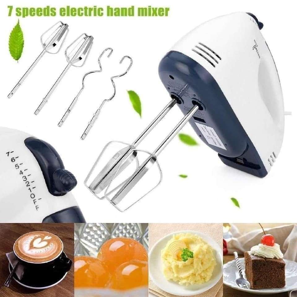 7 Speed Electric Hand Mixer Whisk Egg Beater Cake Baking Mains Powered 180W EU