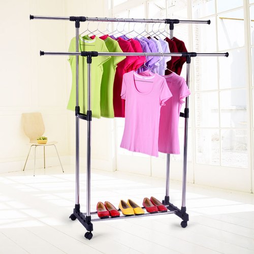 Double Pole Telescopic Clothes Rack Model 6806