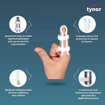 Tynor Finger Cot, Silver, Small, 1 Unit