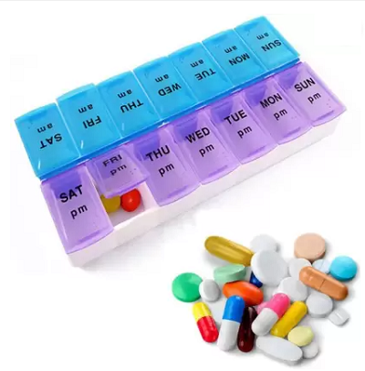 SHREETA 2 Large Pill Organizer 2 Times a Day, Weekly Pill Organizer Daily Pill Box 7 Day Pill Box  (Multicolor)